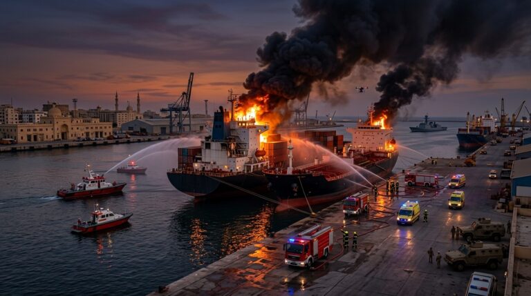 Drone Attack Hits Ships at Egypt Mediterranean Port Amid Widening Energy Conflicts