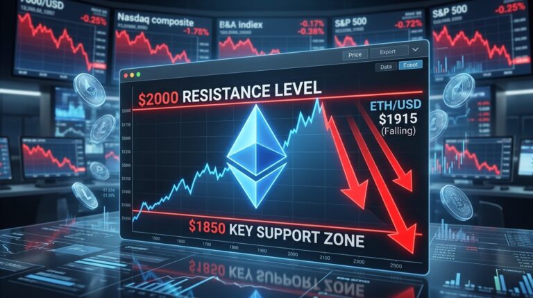 Ethereum Price Rejects $2,000 as Tech Sell-Off Tests Key Support