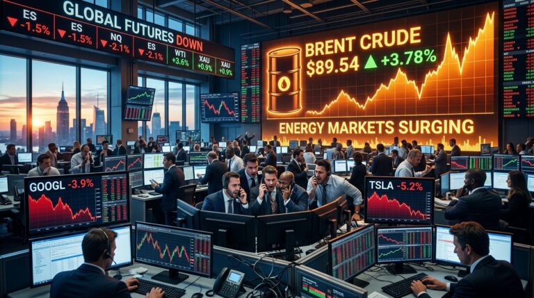 Futures Slide Ahead of Google Earnings as Brent Oil Tops $95
