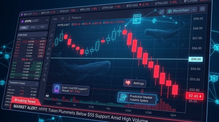Hyperliquid HYPE Price Drops Below $55 Following HIP-4 Testnet Launch