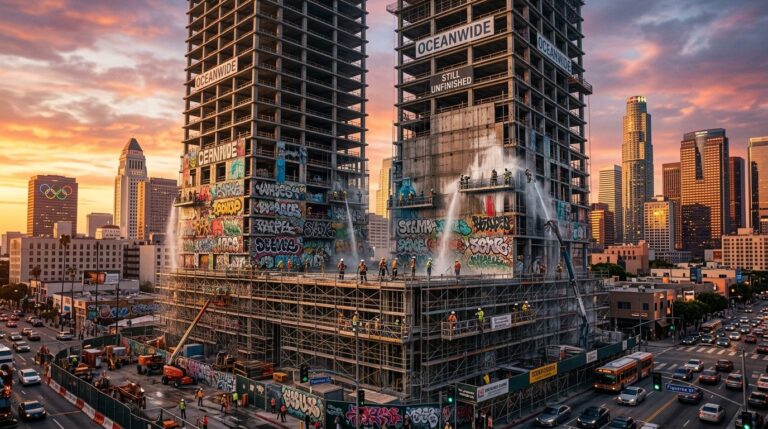 Los Angeles Cleans Up Iconic Graffiti Towers Before 2028 Olympics