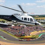 Luxury Helicopter Arrival at British Grand Prix with Flexjet