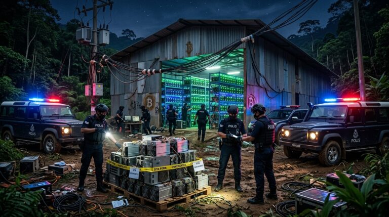 Malaysia Police Bust Illegal Bitcoin Mining Ring Seizing 73 Rigs
