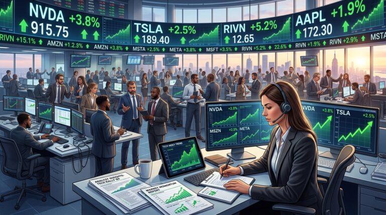 Monday Analyst Calls Highlight Nvidia Tesla Rivian and Key Upgrades