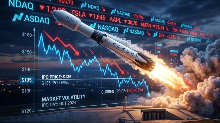SpaceX Stock Sinks Closer to IPO Price After Second Day Decline