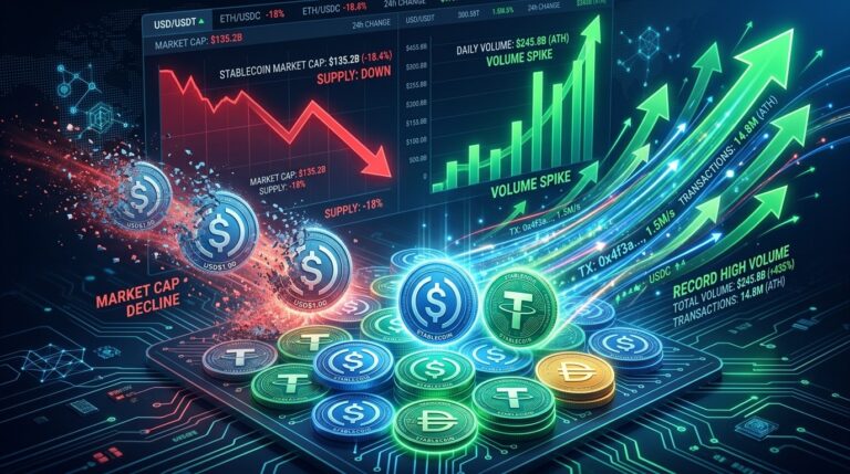 Stablecoins Lose $7.7B But Volume Hits Record $1.79T