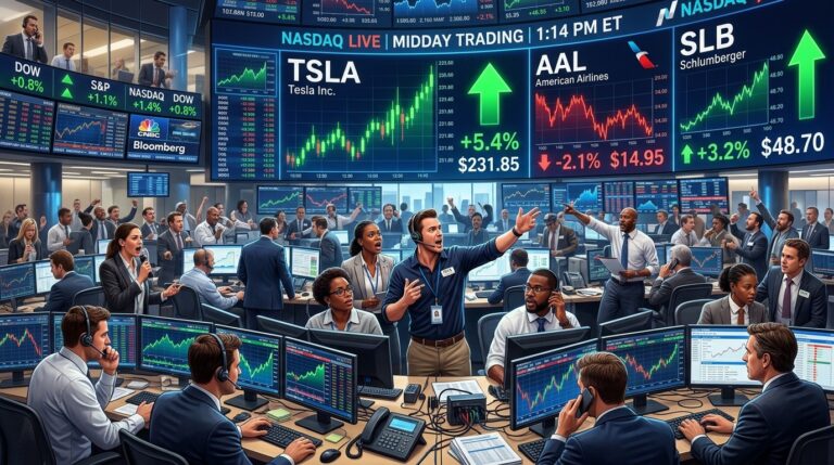 Stocks Making Biggest Midday Moves: AAL, TSLA, SLB & Key Shifts
