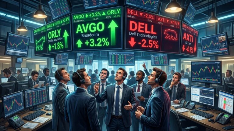 Stocks Making Biggest Midday Moves: AXTI, DELL, AVGO, ORLY Insights