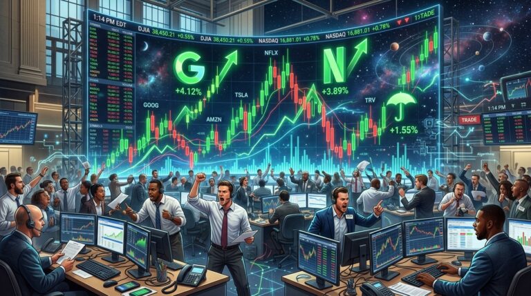 Stocks Making Biggest Midday Moves Today: TRV, GOOGL, NFLX & More