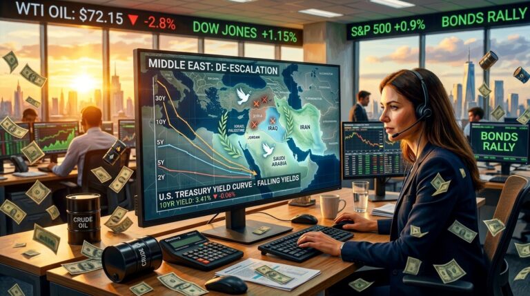Treasury Yields Tumble as Middle East Tensions Ease