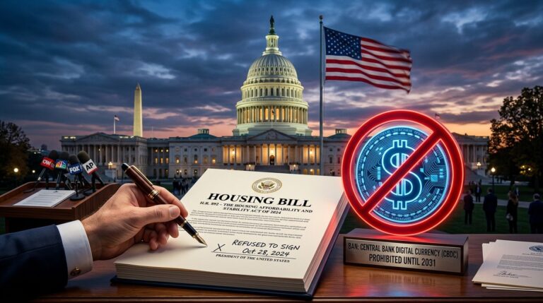 Trump Rejects Housing Bill as CBDC Ban Gains Momentum