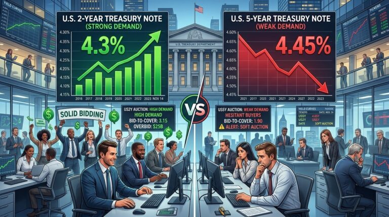 US Treasury Auctions Show Sharp Divide: Stellar 2-Year Meets Dismal 5-Year