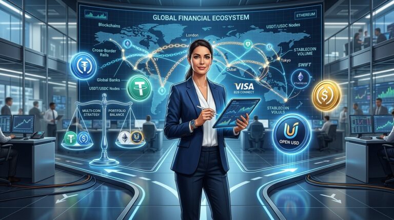 Visa CEO Stays Neutral as Open USD Challenges Tether and USDC
