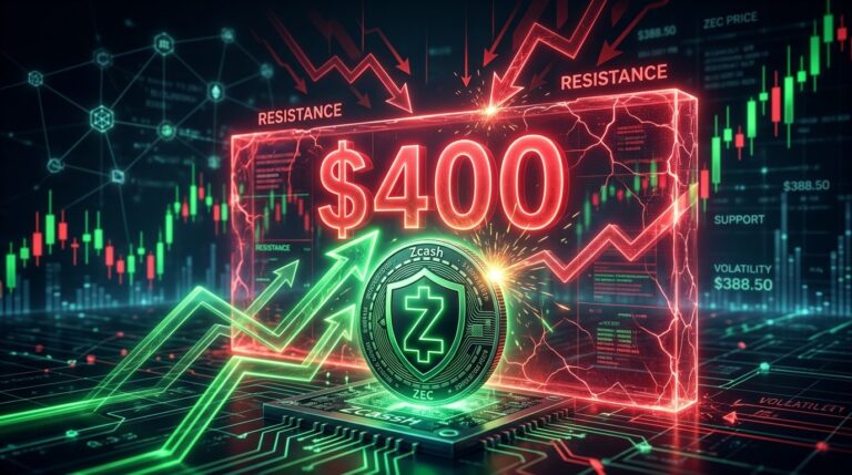 Zcash Price Stalls Below $400 as Traders Watch for Breakout