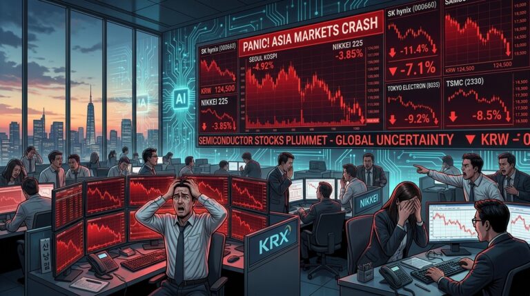 Asian Tech Stocks Plunge With SK Hynix Down Sharply After AI Sell-Off