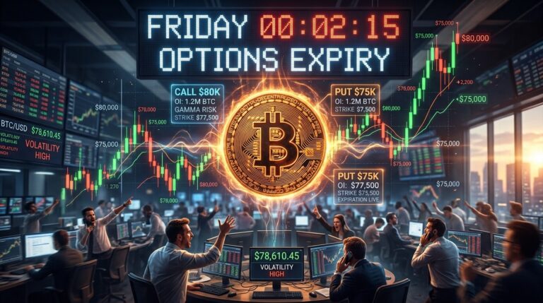 Bitcoin Options Expiry Hits $6.4B Friday Volatility Risk