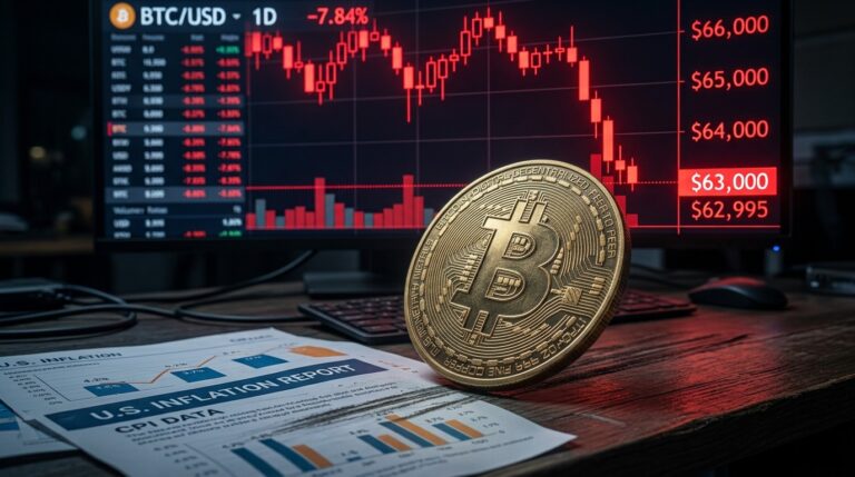 Bitcoin Price Falls Toward $63K As CPI Rally Fades