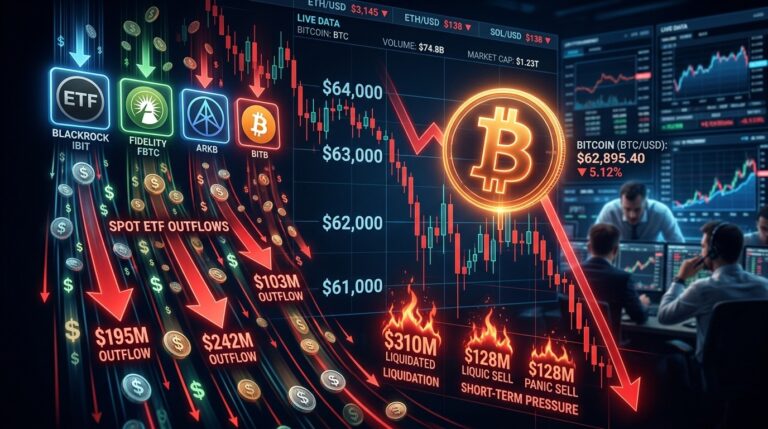 Bitcoin Tests $63K as ETF Outflows Reach $265M