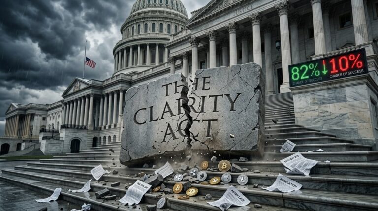 Clarity Act Odds Crash From 82% To 10% What Killed Crypto Regulation