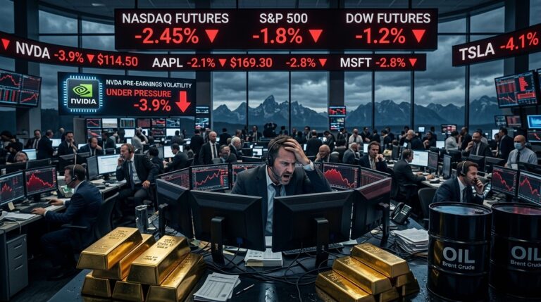 Futures Slide Ahead Of Pivotal Week Nvidia Earnings Warsh Speech