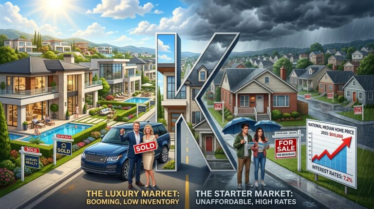 Housing K-Shaped Recovery: Luxury Homes Surge as Starter Buyers Struggle