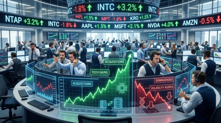 Midday Stock Movers: NetApp, Intel, Apple Lead Big Market Shifts