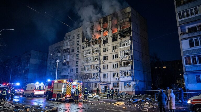 Russian Missile Strike Hits Kyiv Causing Mass Casualties