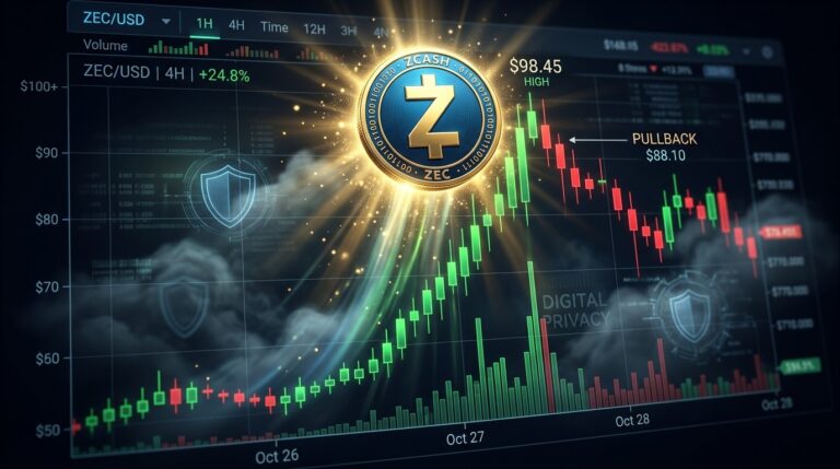 Zcash Price Hits 8-Year High Then Retreats Below $820
