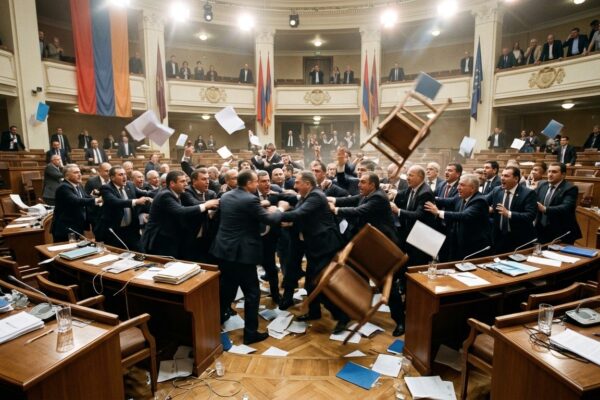 Armenian Parliament Brawl Erupts With Fists And Flying Chairs