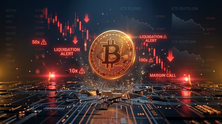 Bitcoin Liquidation Risk Rises as ETF Outflows Slow