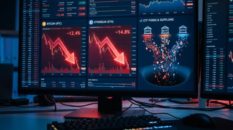 Crypto ETFs Shed $1.29B As Bitcoin And Ether Lead Outflows