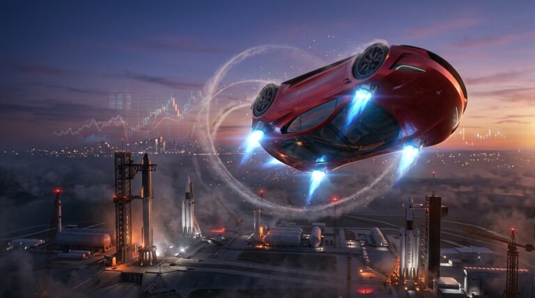 Flying Tesla Roadster Wows Markets Production Starts 2028