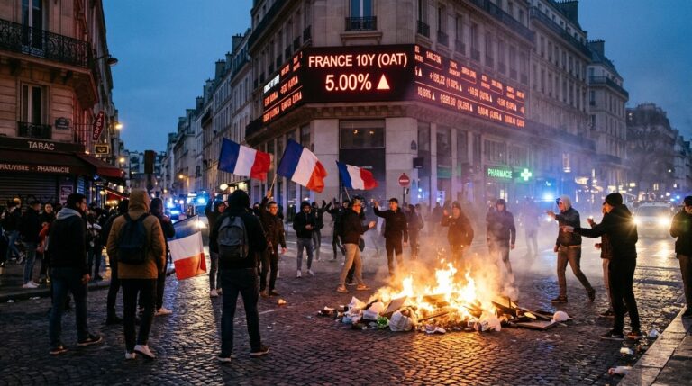French 10-Year Bond Yield Hits 5% Amid Unrest