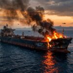 Iran Tanker Fire After Mine Strike Near Hormuz Strait