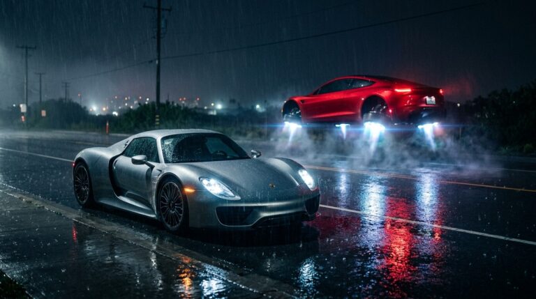 Porsche Mission S Roasted By Flying Tesla Roadster Reveal