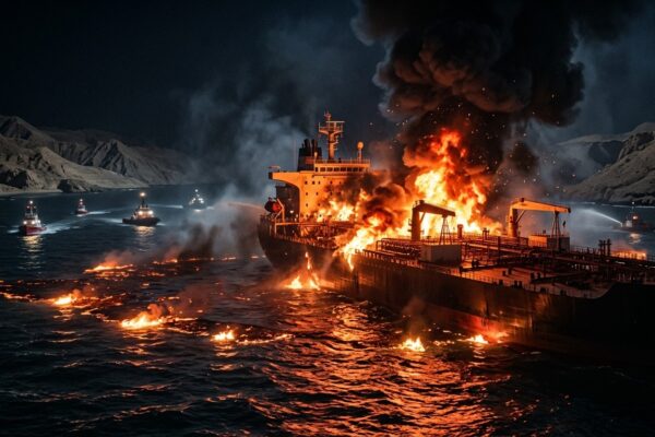Strait Of Hormuz Tanker Fires Drive Oil Prices Higher