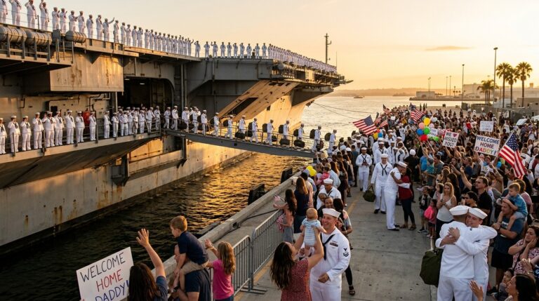 USS Abraham Lincoln Homecoming After Record Deployment